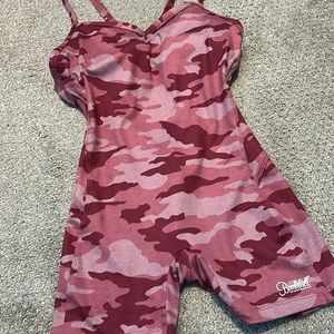 Pink camo bombshell bodysuit